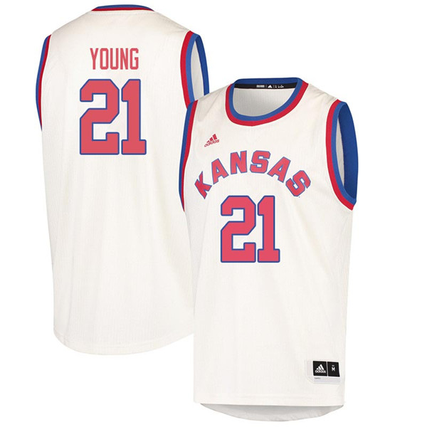 Men #21 Clay Young Kansas Jayhawks 2018 Hardwood Classic College Basketball Jerseys Sale-Cream - Click Image to Close